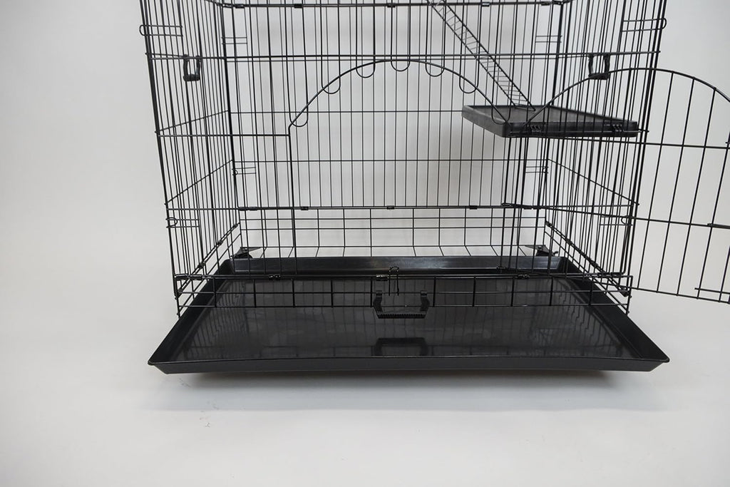 Folding Wire Pet Crate with Casters and Tray F576342