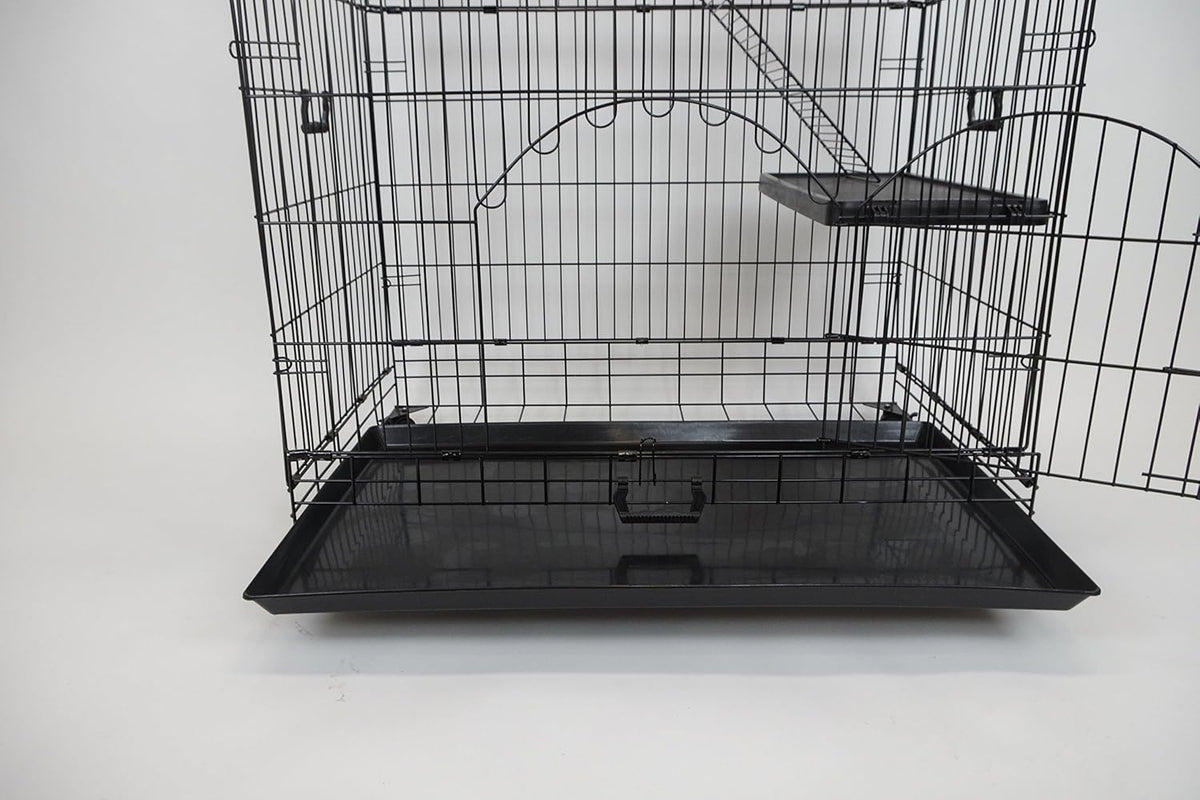 Folding Wire Pet Crate with Casters and Tray F576342