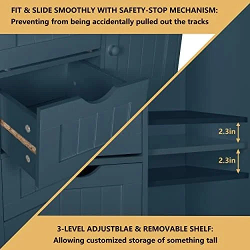 4 Drawer Freestanding Bathroom Cabinet H3533