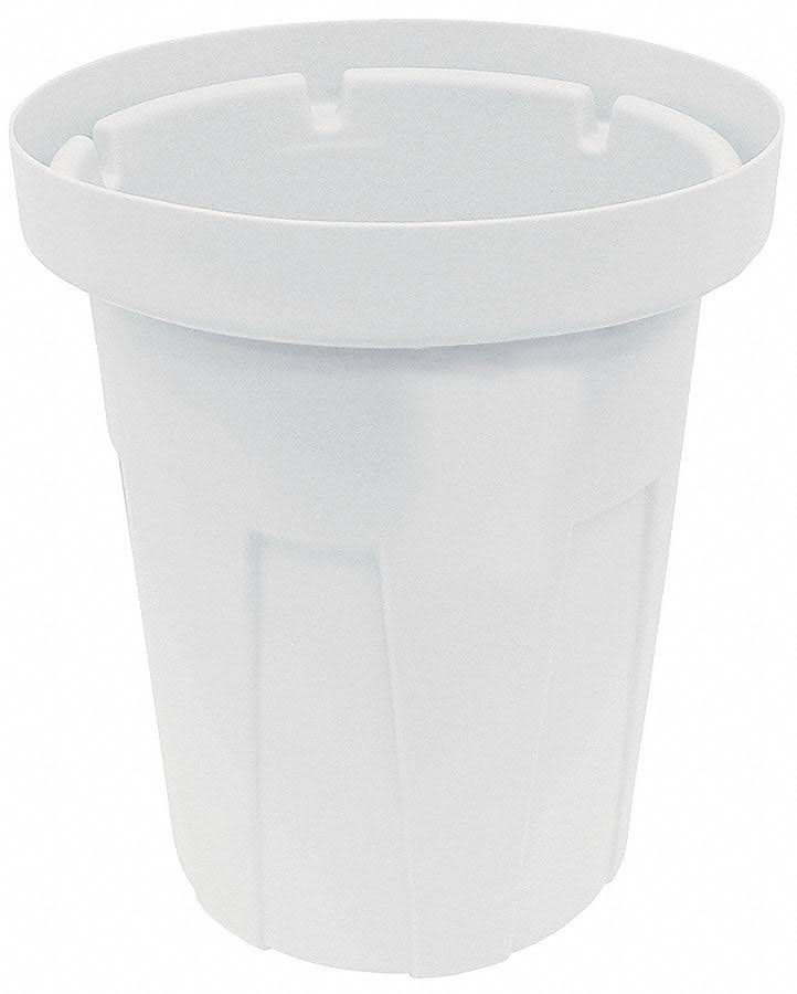 White Plastic Round Trash Can U928