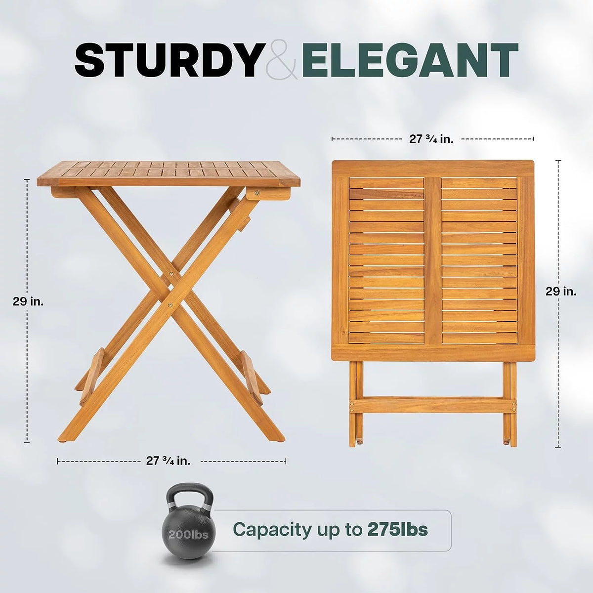 Acacia Wooden Folding Bistro Table H99636