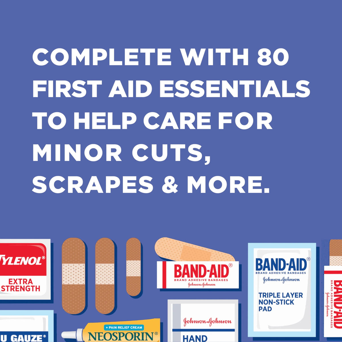 Portable Emergency First Aid Kit, 80 pc D629