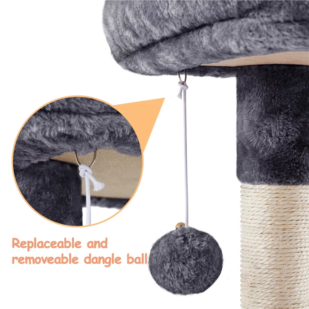 Dark Gray Cat Tree Tower with Condo and Perches O25995