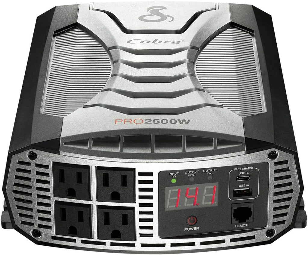 500W Portable Car Power Inverter with 2 AC Outlets and USB Ports J43332