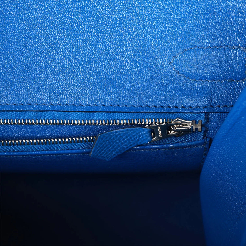 Birkin 30 Bleu France Epsom Palladium Hardware G52246