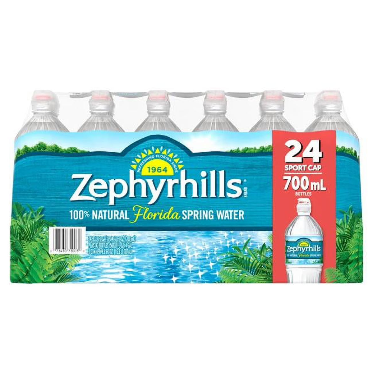 Natural Spring Water 24-700mL Sport Bottles with Flip Cap A1857