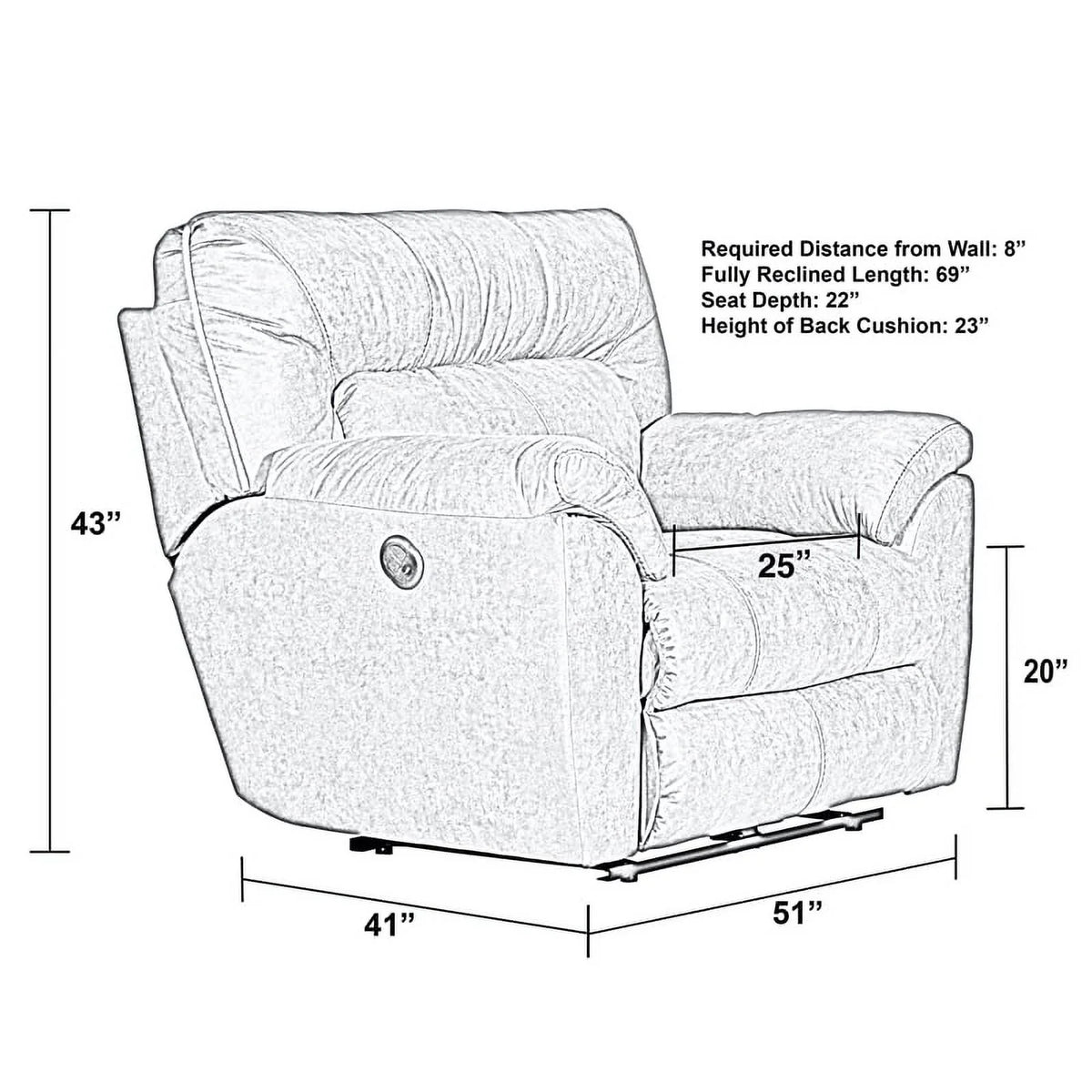 Brown Polyester Recliner R868664