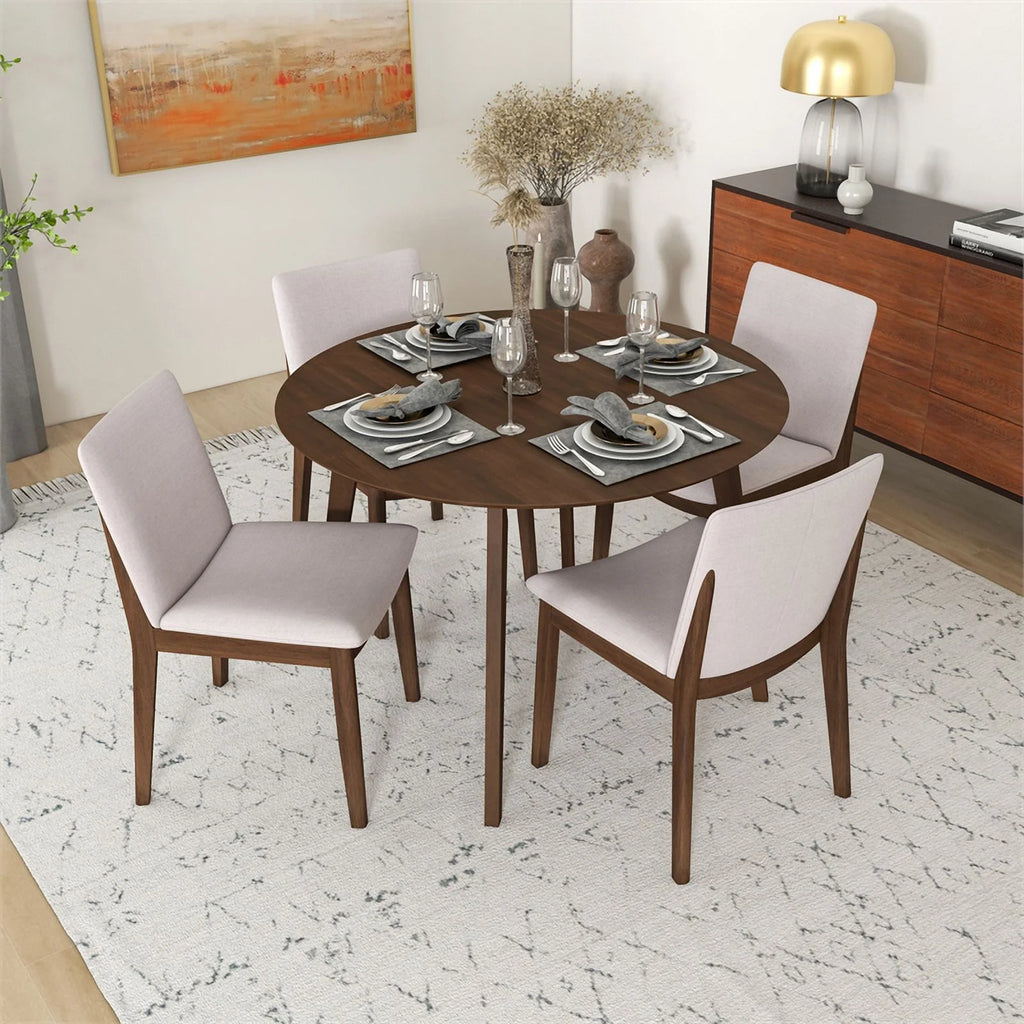 Solid Wood Walnut 5 Piece Dining Room Set S98210