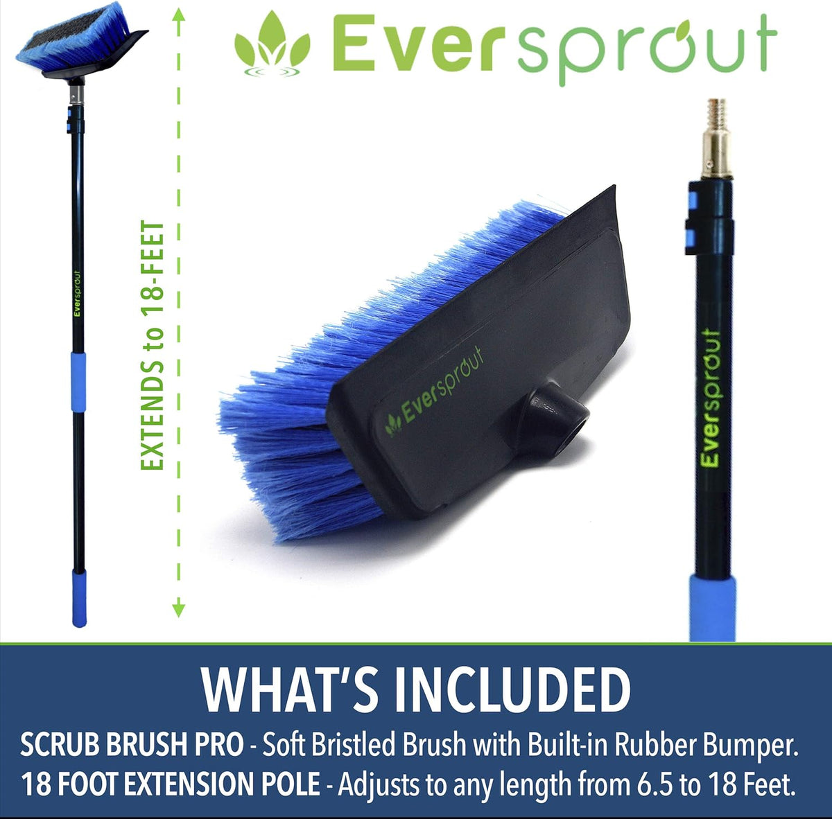 7-to-24 Foot Scrub Brush with Rubber Bumper L9282