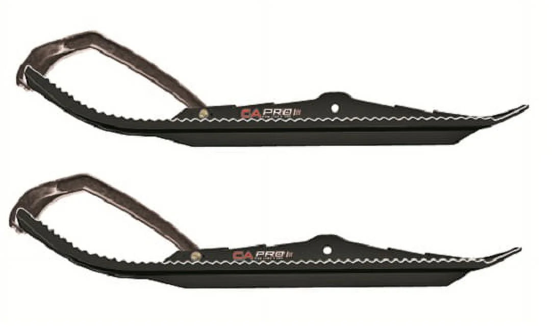 Black Snowmobile Skis with 10" Round Bars Complete Kit B3749