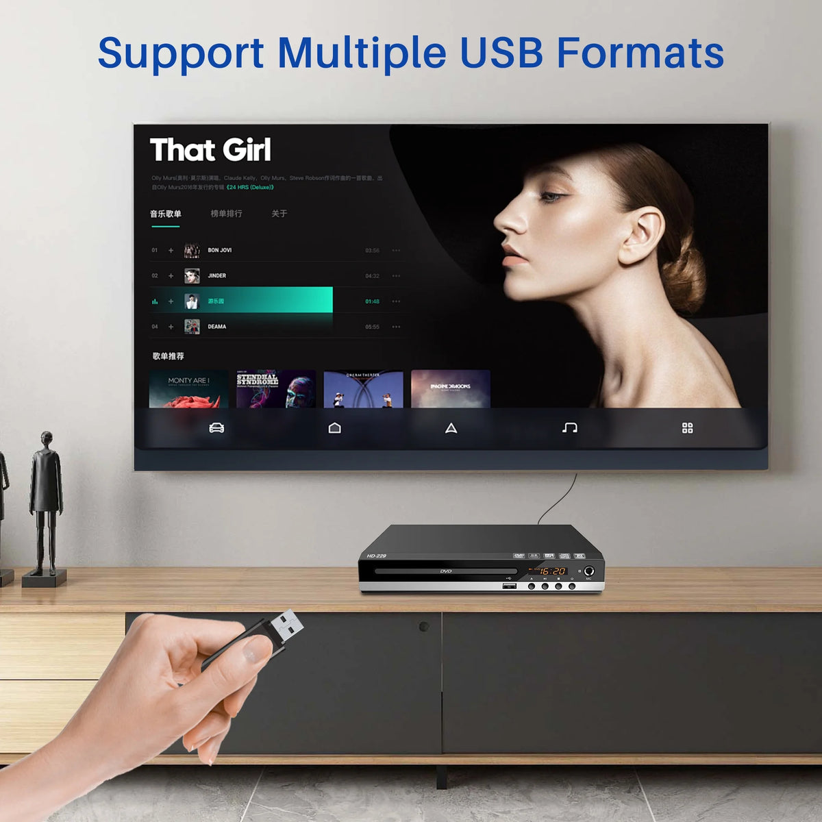 DVD Player with Remote 1080P CD Player W668685
