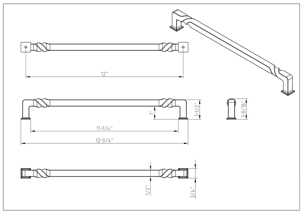 Black Appliance Pull D8549