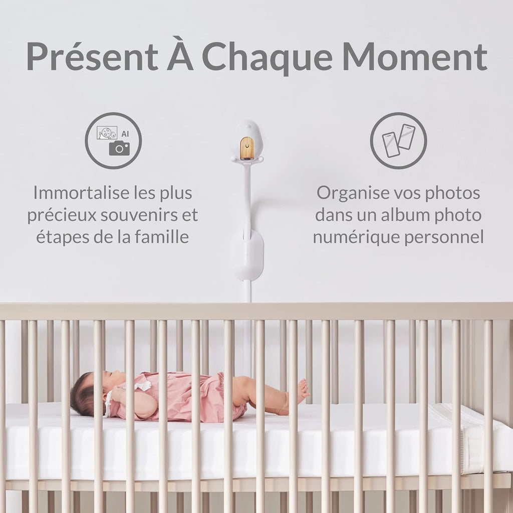 Smart Baby Monitor with Wall Mount: 1080p HD Night Vision Camera, 2-Way Audio, Cry & Temperature Detection W606832