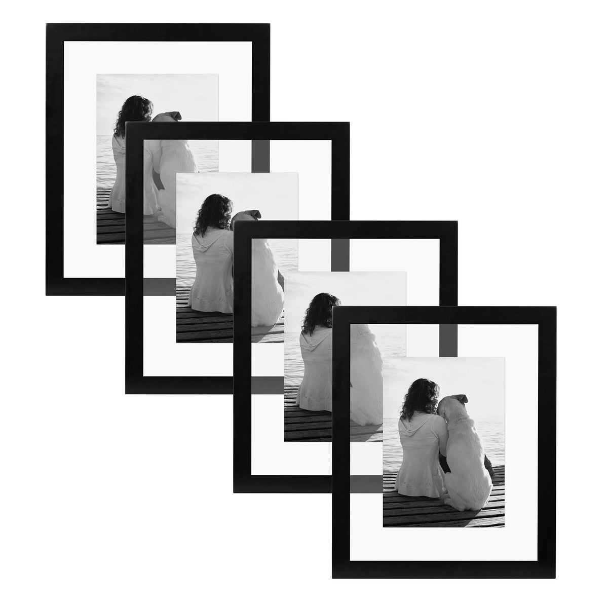 Black 8 in. x 10 in. Picture Frame Set of 4 D4953