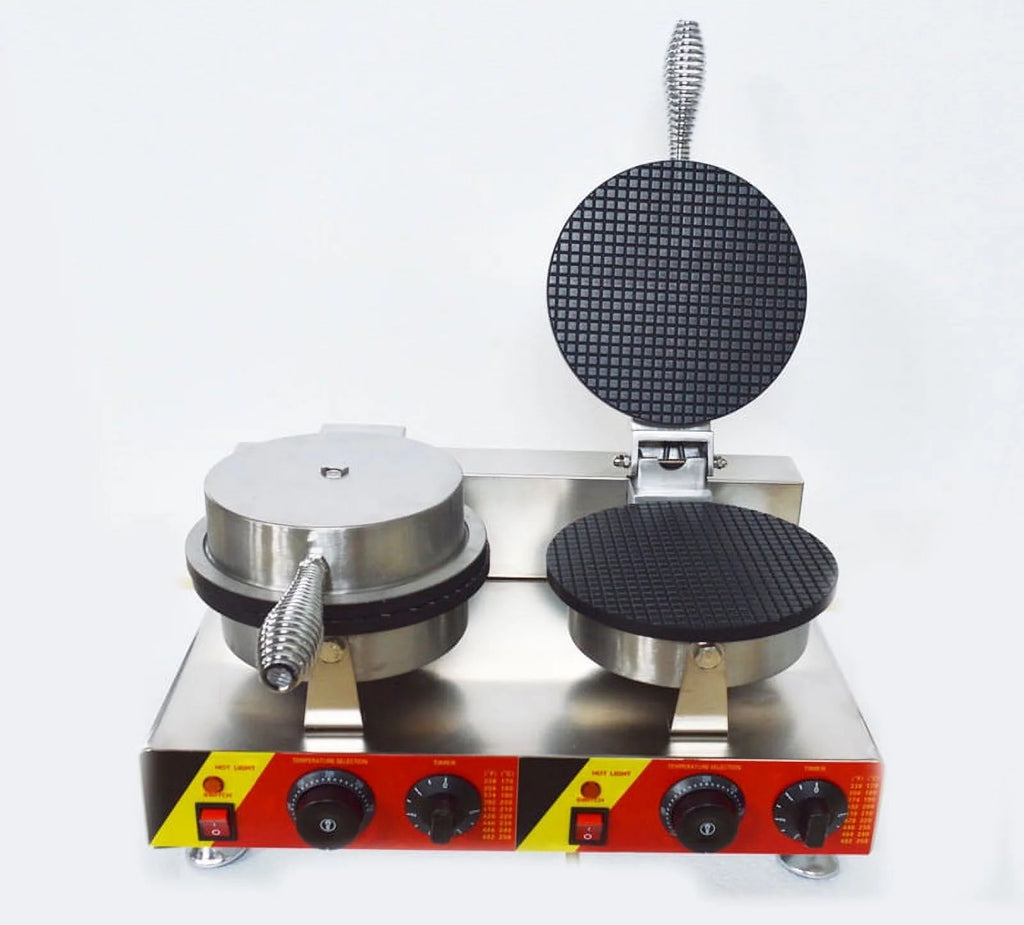 Ice Cream Cone Machine Egg Roll Toast Sandwich Maker Double Head 8.23in S365