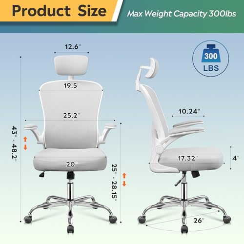 White High Back Mesh Ergonomic Office Chair R635