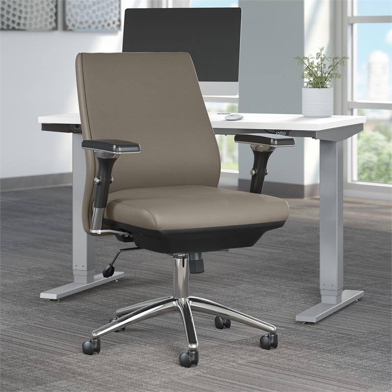 Washed Gray Bonded Leather Executive Office Chair I98381