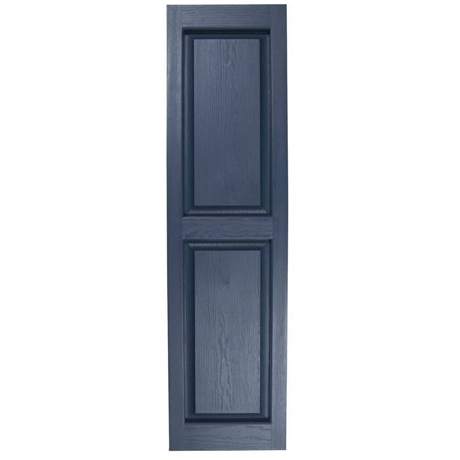 2-Pack 14.5-in W x 74.5-in H Midnight Blue Raised Panel Vinyl Exterior Shutters T1965