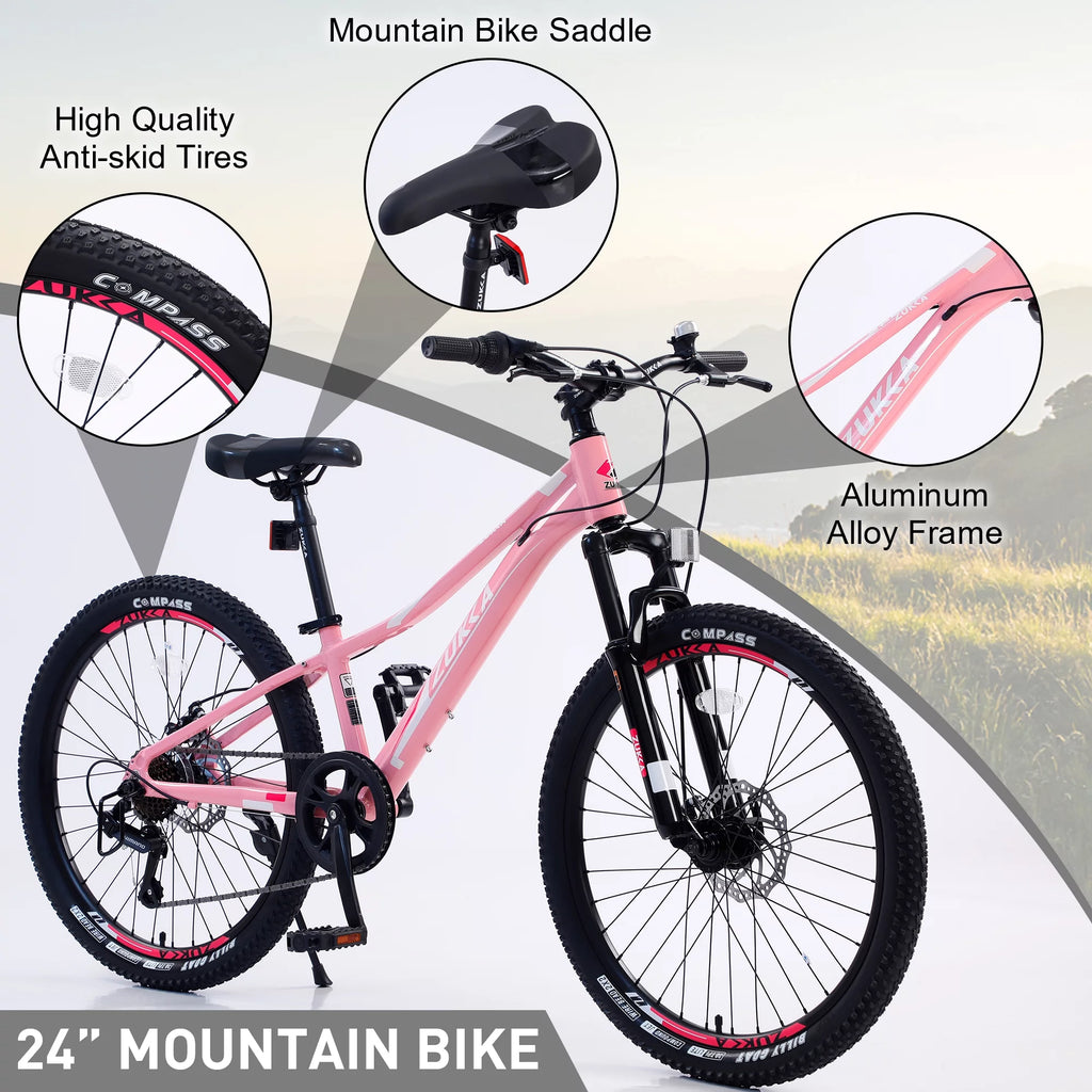 24 Inch 7 Speeds Aluminium Alloy Kids Mountain Bike J7755