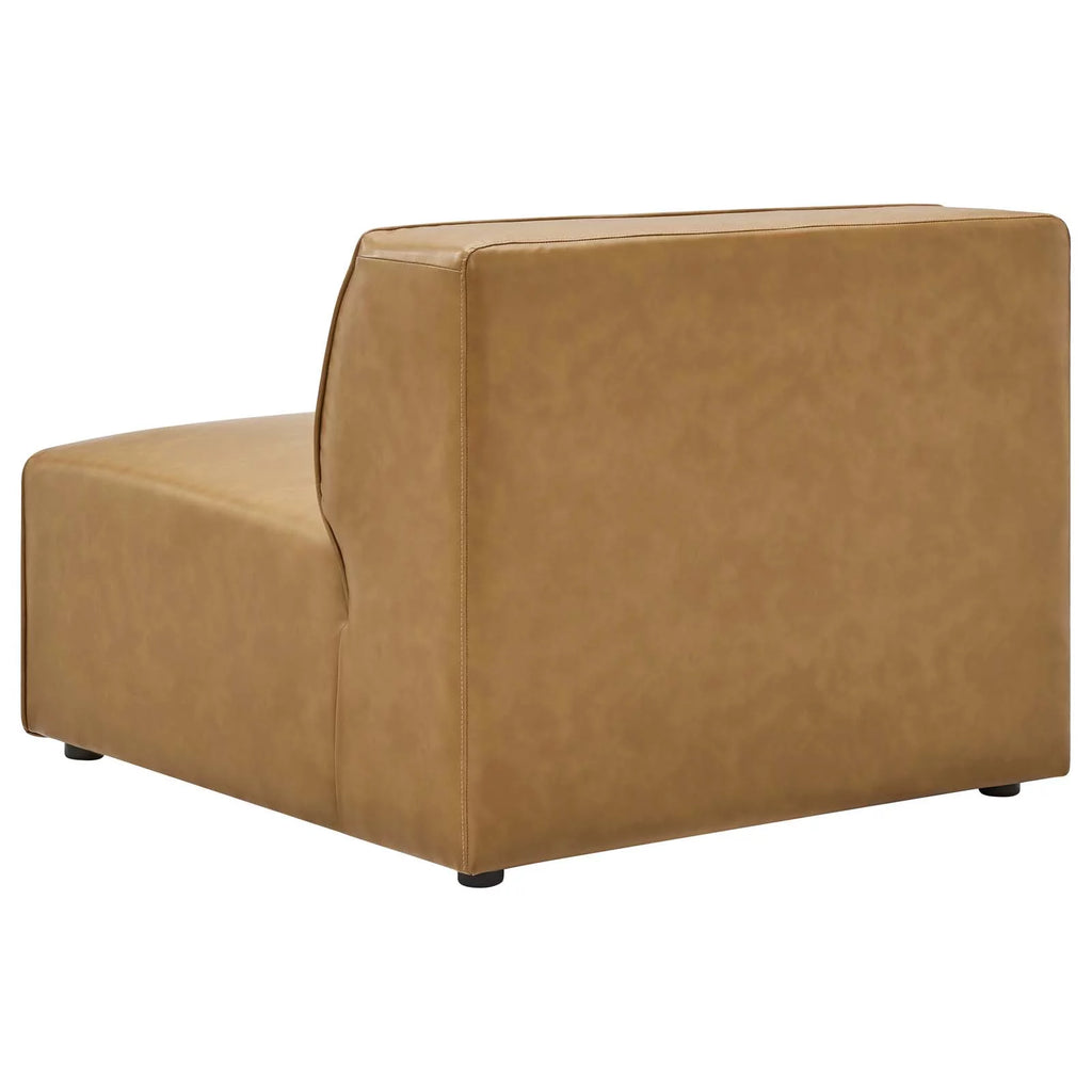 Tan Faux Vegan Leather Sectional Sofa Set A53150