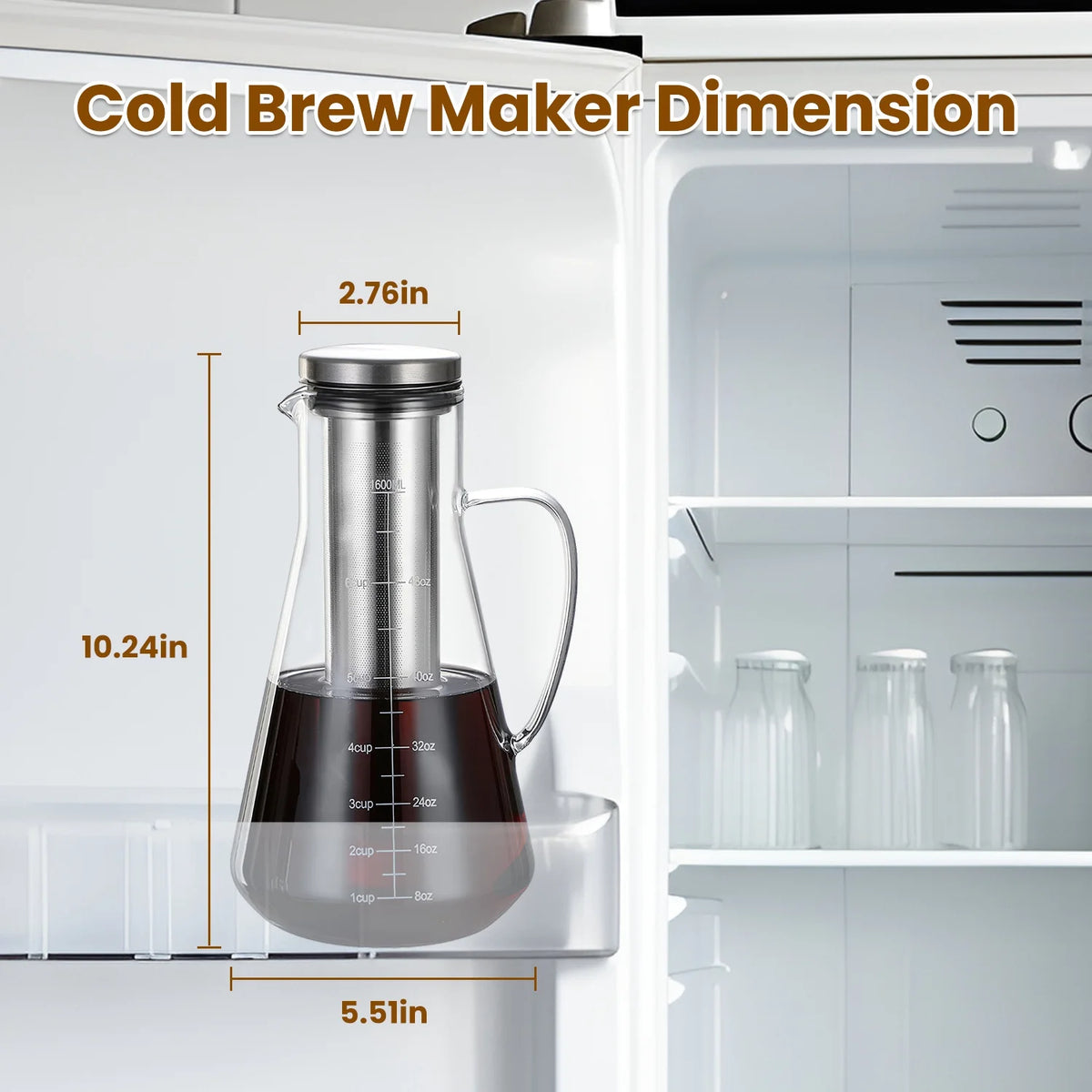 Cold Brew Coffee Maker Glass Pitcher with Filter U472