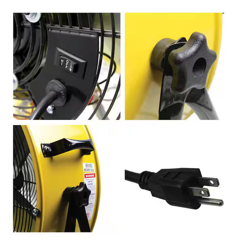 Yellow 2 Fan Speeds Drum Fan D39782