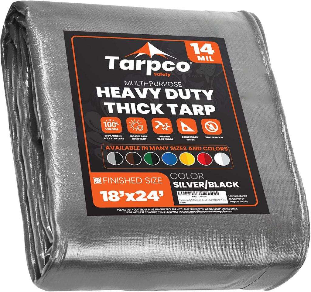 Brown/Black 8′ X 10′ Pack of 2 Waterproof Poly Tarpaulin with Reinforced Edges Y92513