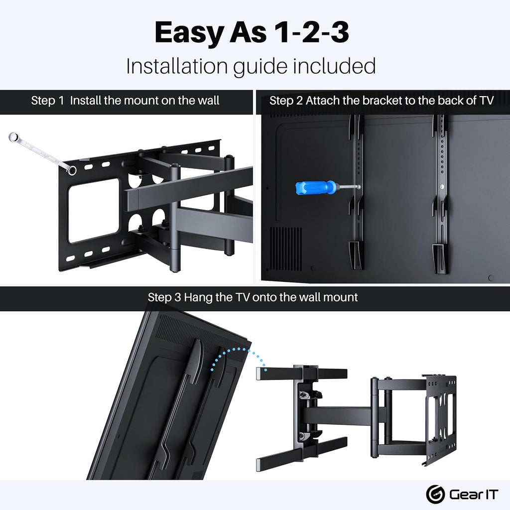 TV Wall Mount Full Motion Articulating Arm Vesa 200 300 400 600 Pack of 2 N7998