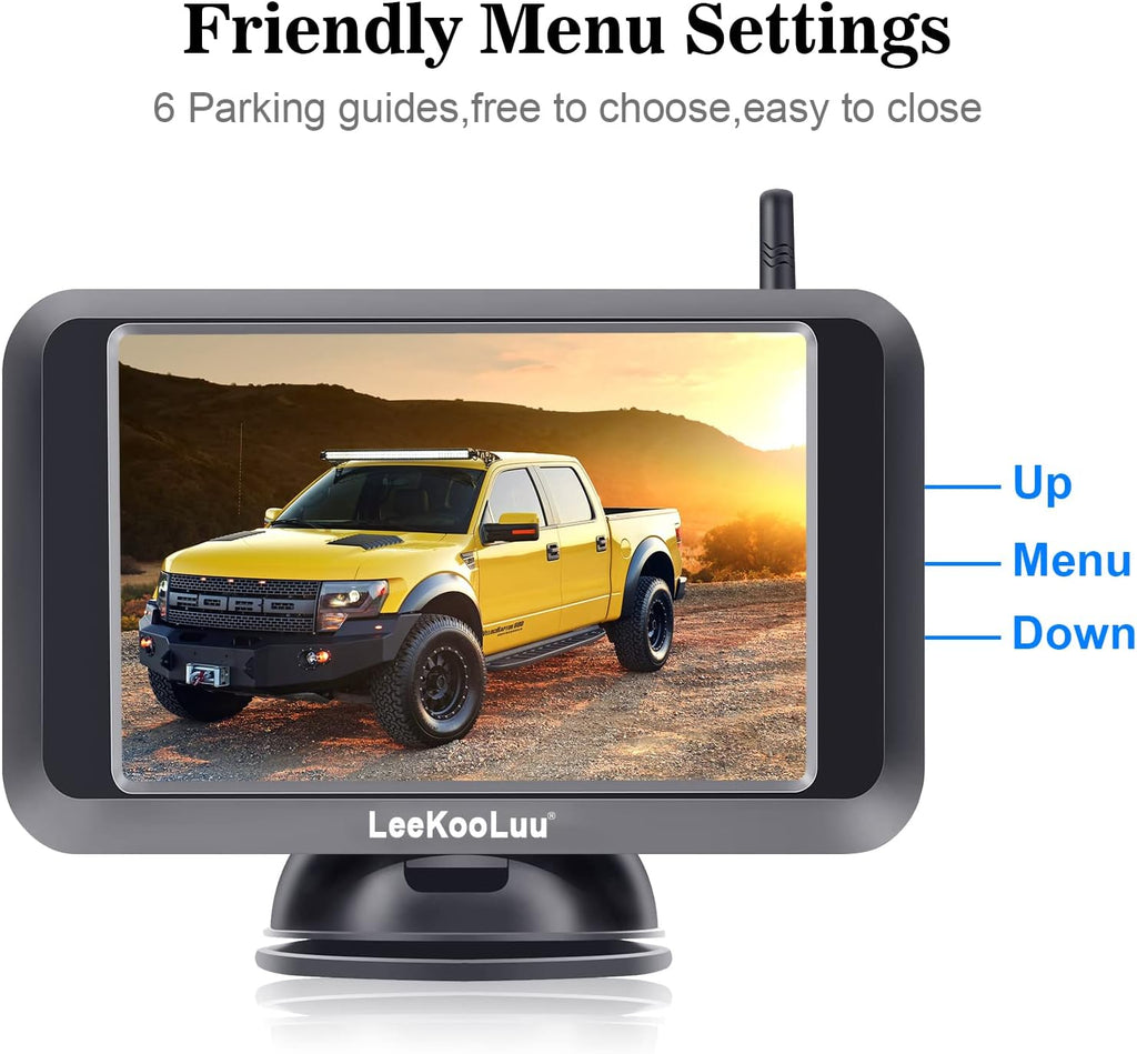 Wireless Backup Camera System with 5'' Monitor Night Vision Two Channels Pack of 2 Z15872