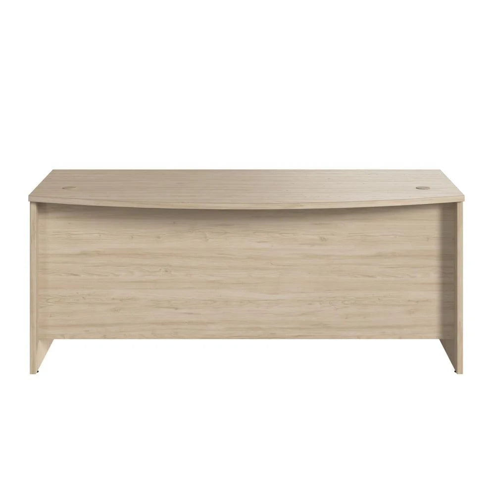 72W x 36D Bow Front Desk in Natural Elm Engineered Wood G73693