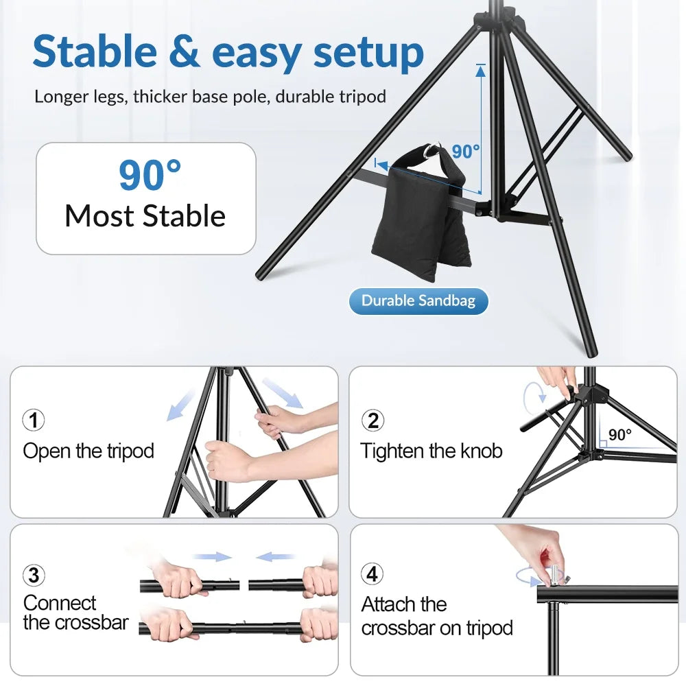 10ft Adjustable Background Support Stand Photography Backdrop Kit Z3593
