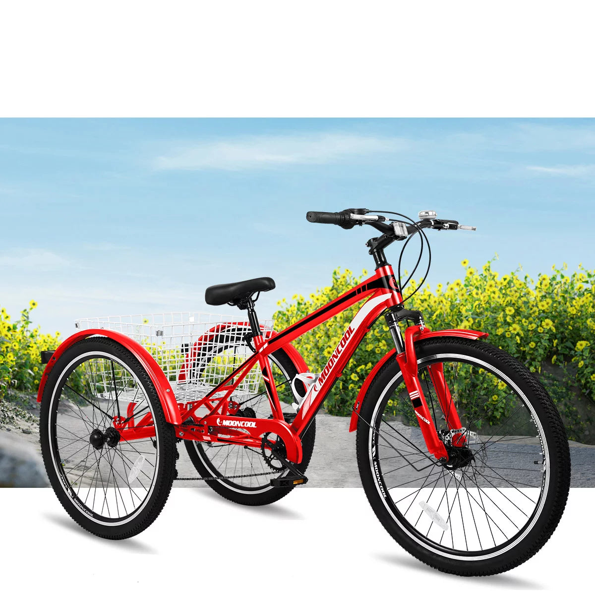 7 Speed Adult Mountain Tricycle with Shopping Basket H512