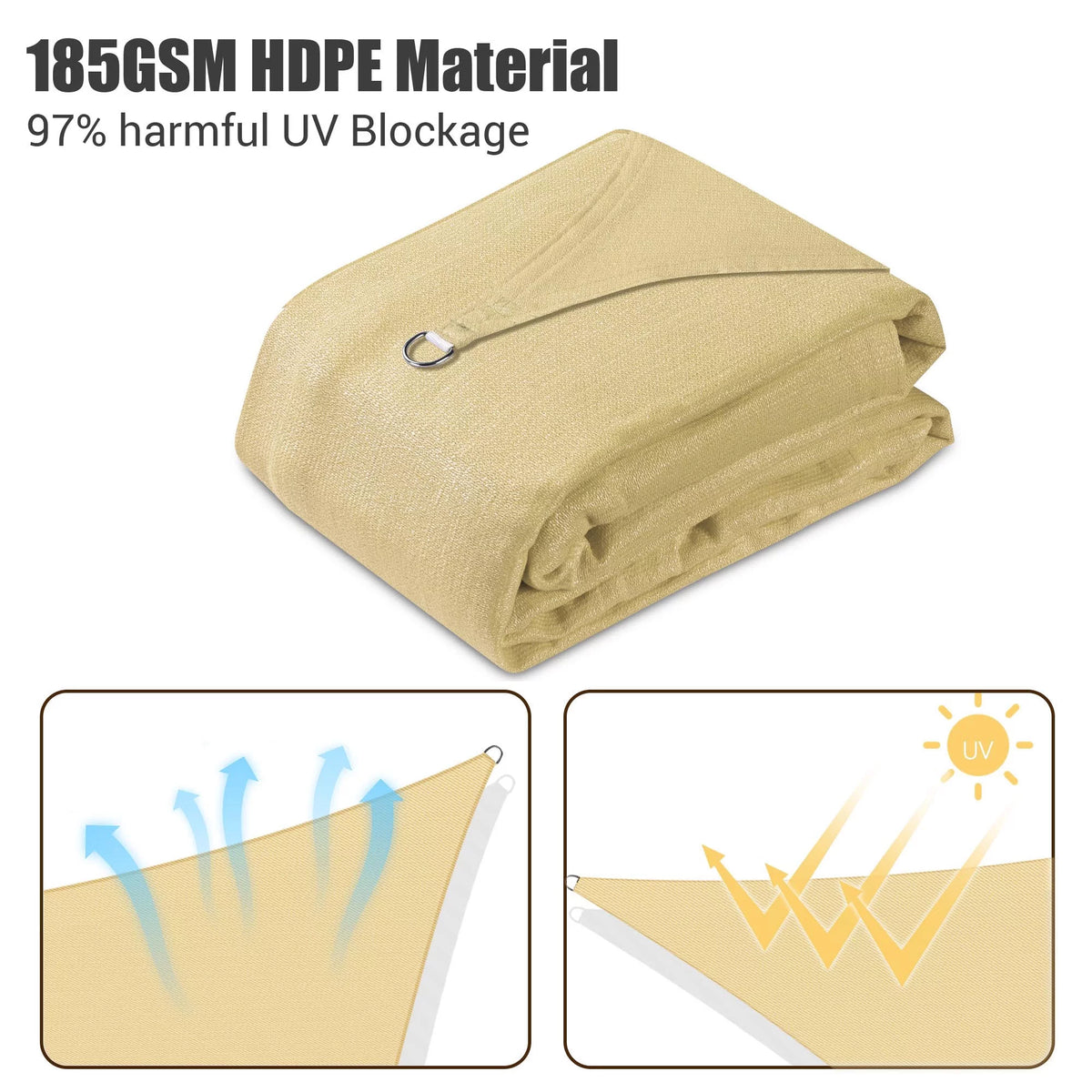 12x12 Ft 97% UV Block Square Sun Shade Sail Canopy Z915