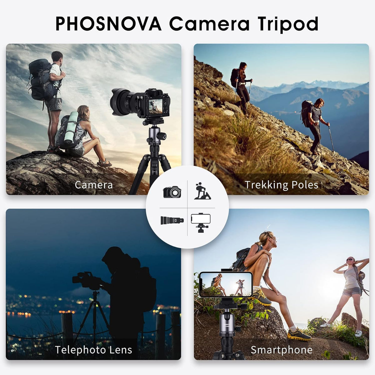 Compact Aluminum Camera Tripod 62 with 360 Degree Ball Head F4010