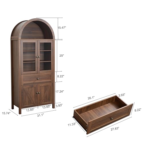 Pantry Cabinet with Drawer, 2 Cabinets and 6 Door Shelves, Adjustable Shelves, 71.65" R53194