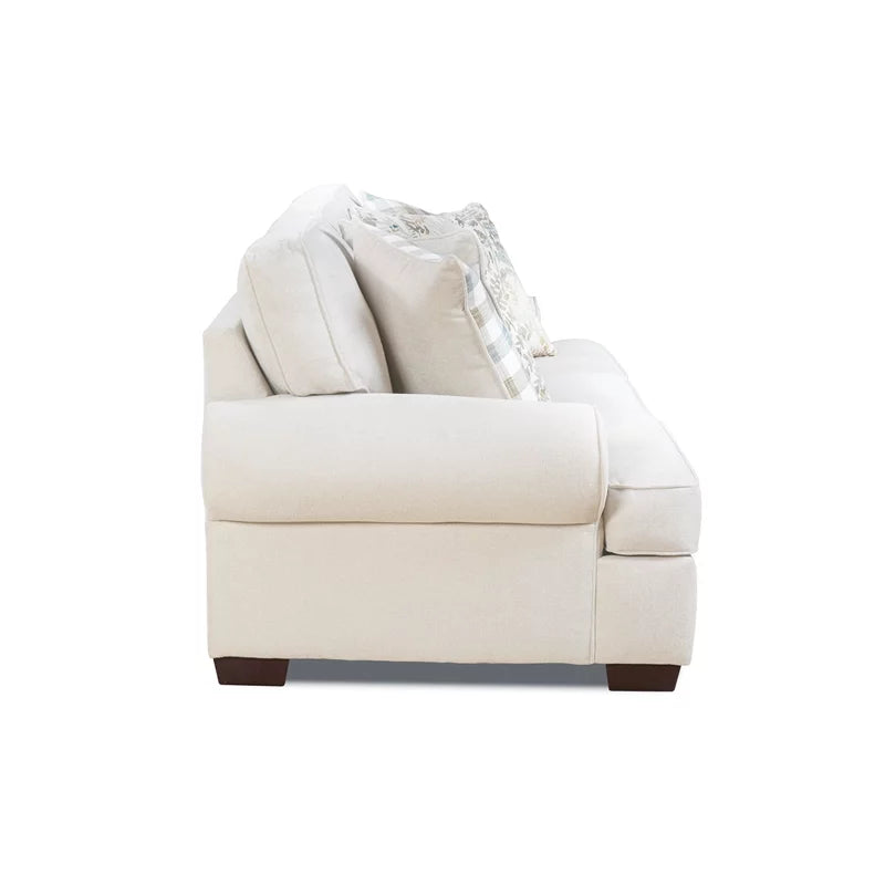Cream Fabric Arm Sofa with Pillows S6331