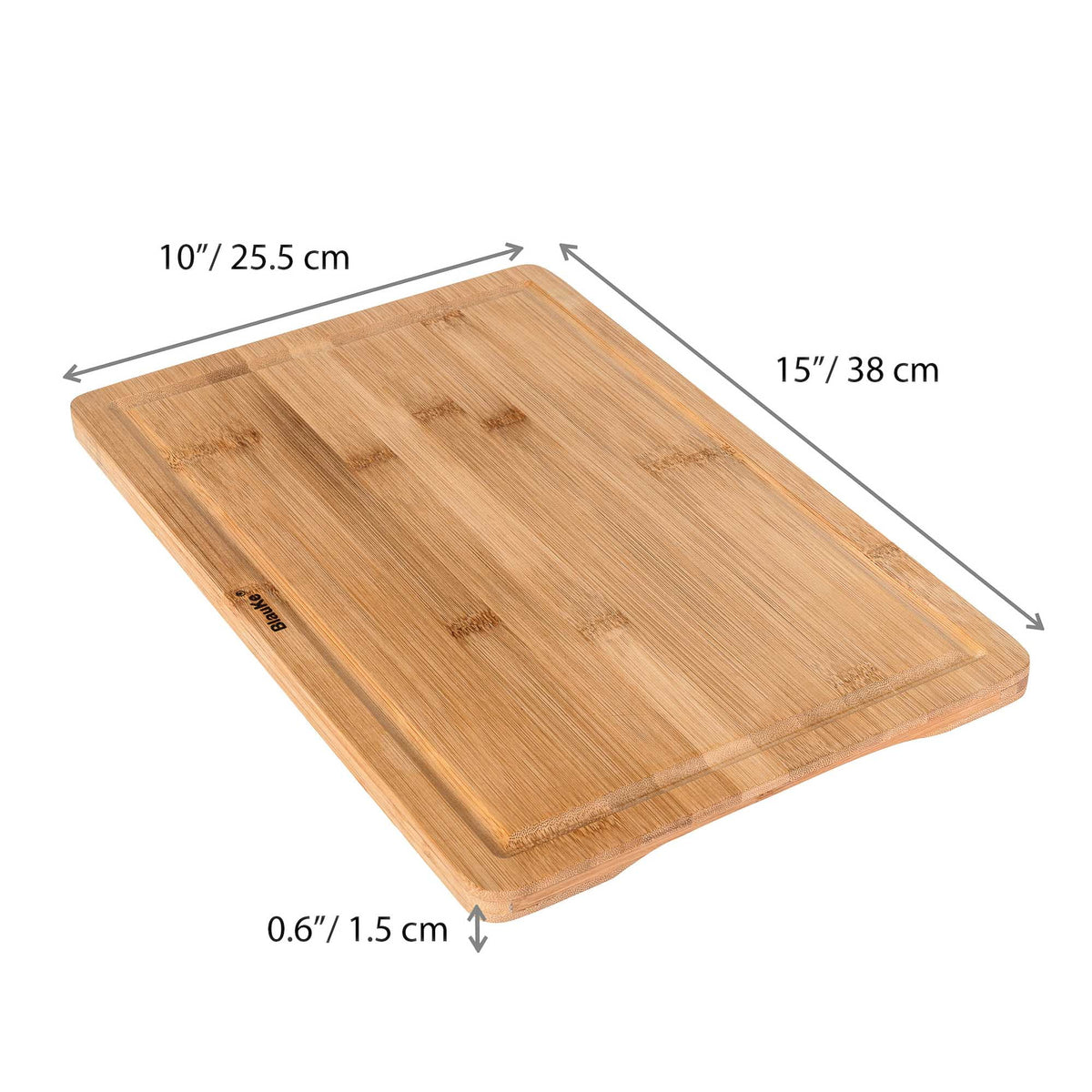 15x10" Bamboo Cutting Board with Juice Groove and Handles Q993120