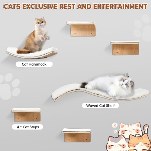Cat Wall Shelves with Hammock and Perch F3507