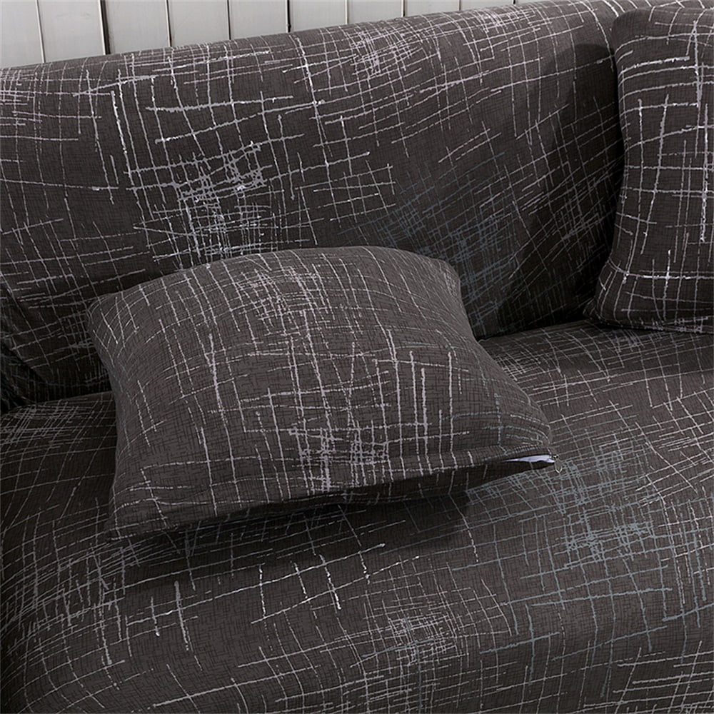2pcs Polyester Fabric Stretch Sofa Covers for L Shape Sectional N1881