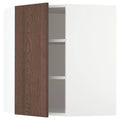 Corner Wall Cabinet with Shelves, white/Sinarp Brown, 26x15x30 E3814